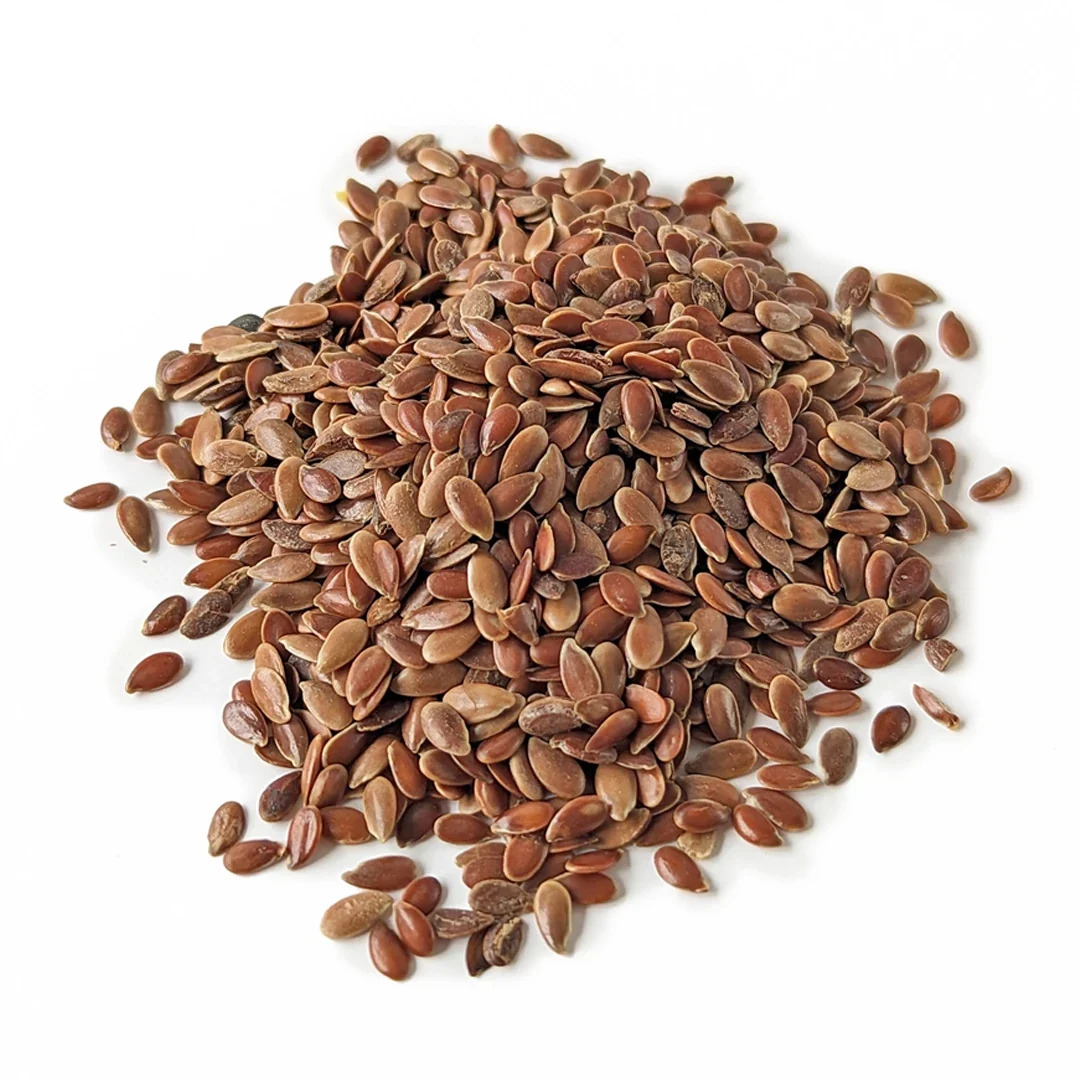 Brown linseed samples before bagging