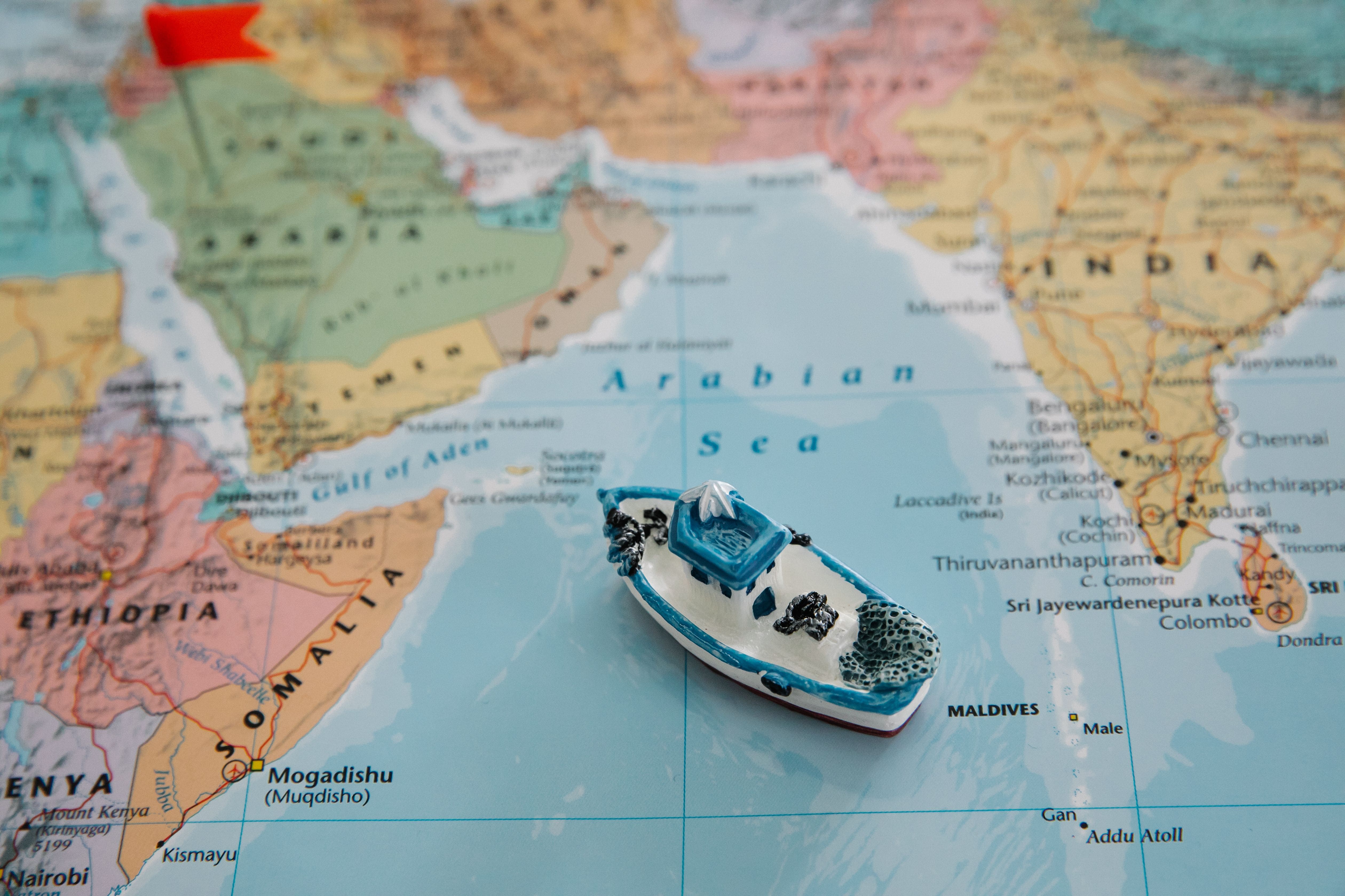 World map highlighting L&B General Trading's destination markets